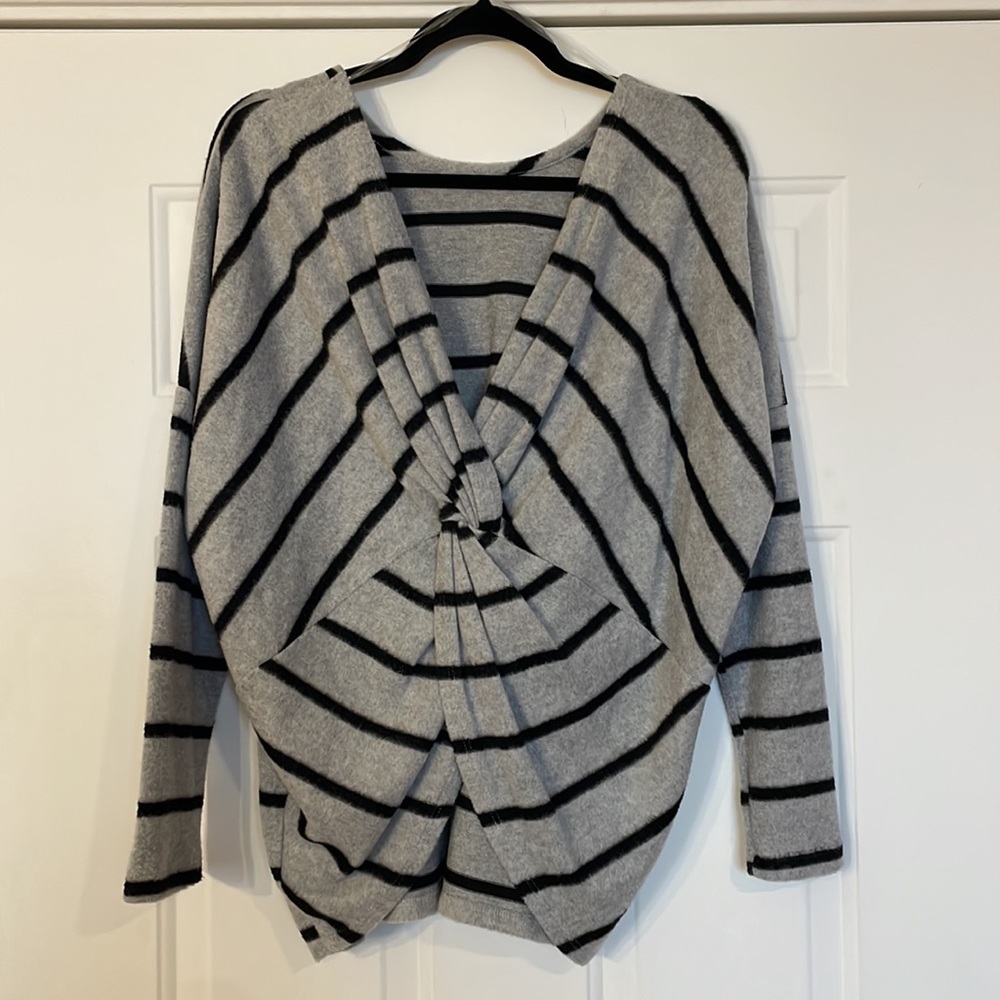 Striped Open Back Sweater